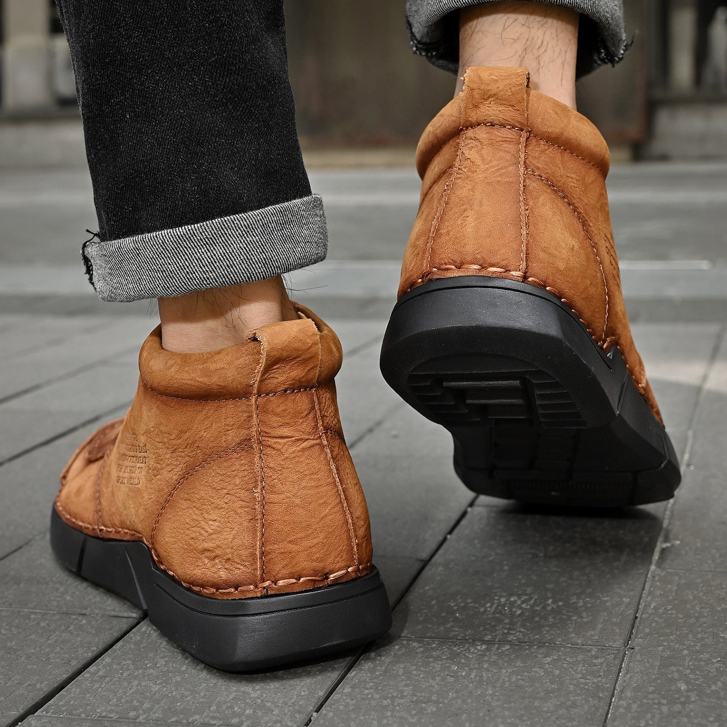 Brave Shoes™ -Winter men's casual leather shoes with leather soft soles and high top leather shoes