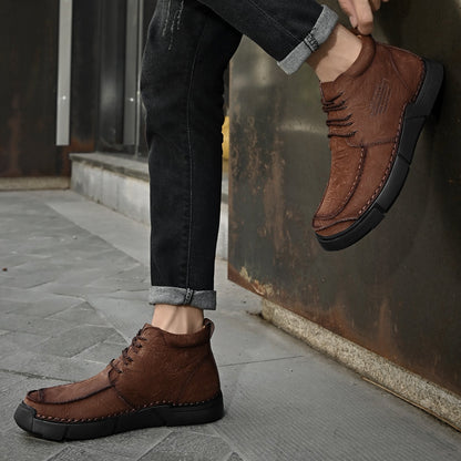 Brave Shoes™ -Winter men's casual leather shoes with leather soft soles and high top leather shoes