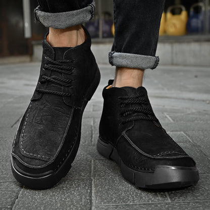 Brave Shoes™ -Winter men's casual leather shoes with leather soft soles and high top leather shoes