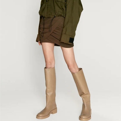 Ins Hot Women Genuine Leather Knee Boots