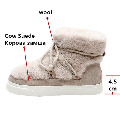 Sweet Women Wool Cow Suede Ankle Boots