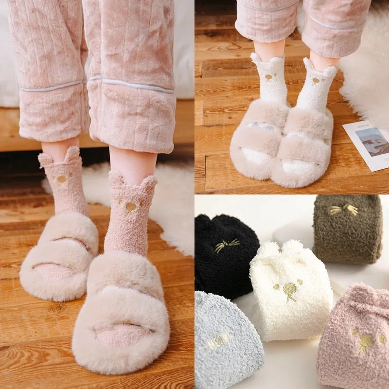 Winter Funny Animal Cute Fuzzy Socks