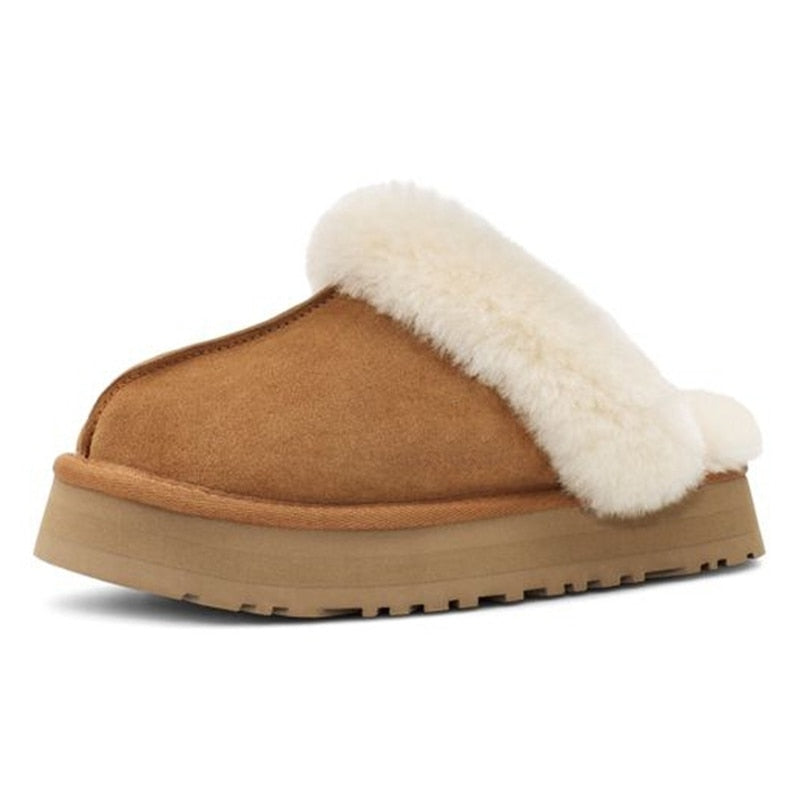 Plush Cotton Slippers Women