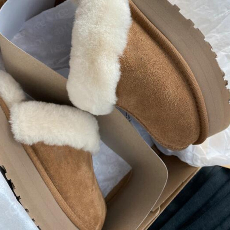 Plush Cotton Slippers Women