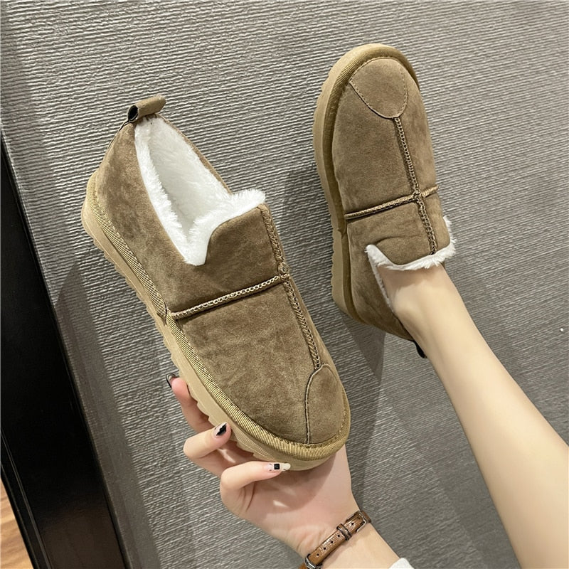 Warm Plush Flats Cotton Shoes