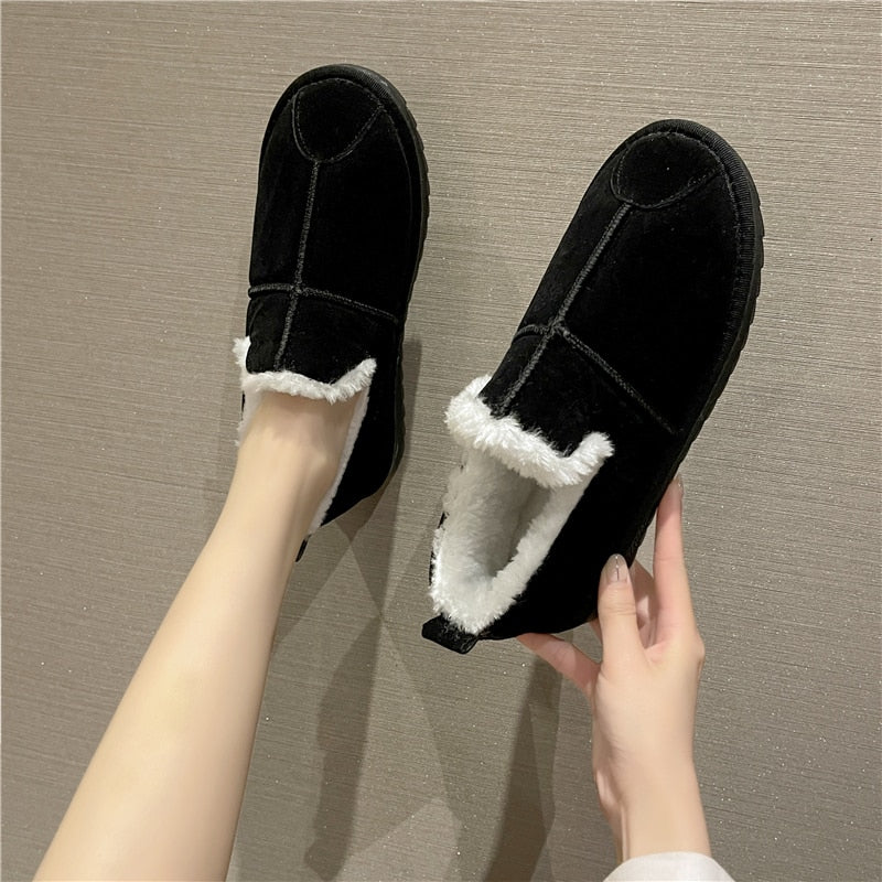 Warm Plush Flats Cotton Shoes