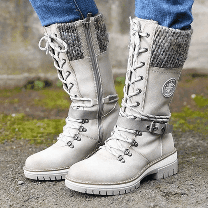 2023 Women Wide Calf Lace Up Boots