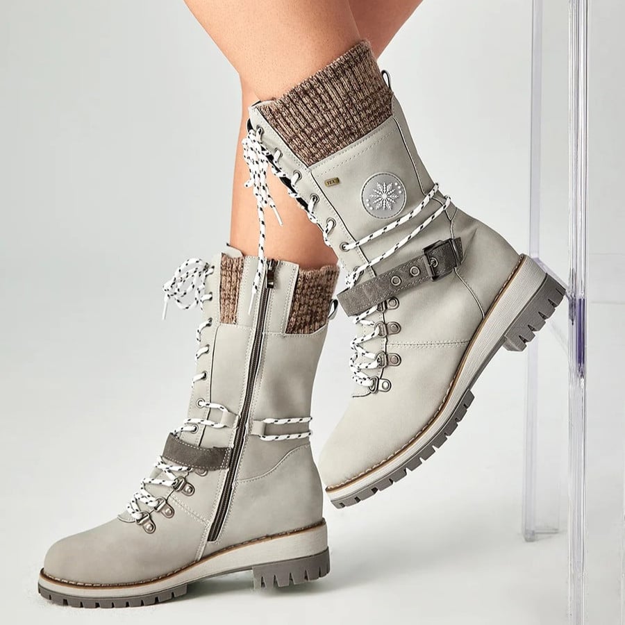 2023 Women Wide Calf Lace Up Boots