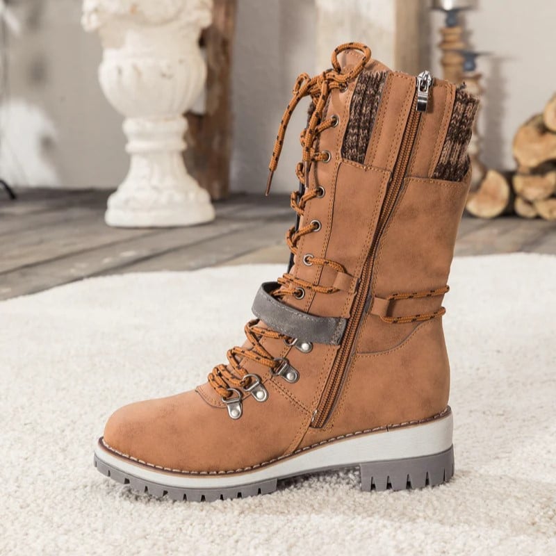 2023 Women Wide Calf Lace Up Boots