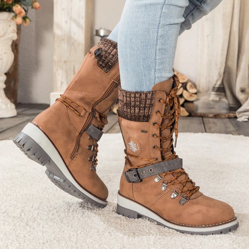 2023 Women Wide Calf Lace Up Boots