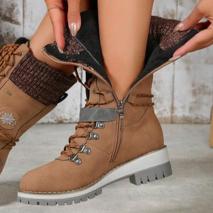 2023 Women Wide Calf Lace Up Boots