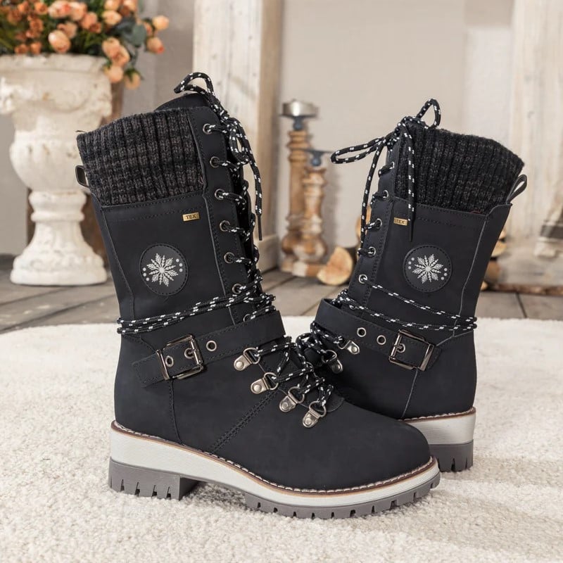 2023 Women Wide Calf Lace Up Boots