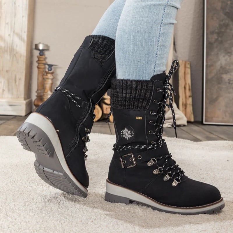 2023 Women Wide Calf Lace Up Boots