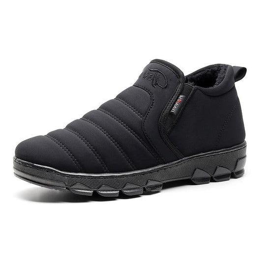 Men's new fashion waterproof and velvet warm non-slip middle-aged winter snow cotton shoes