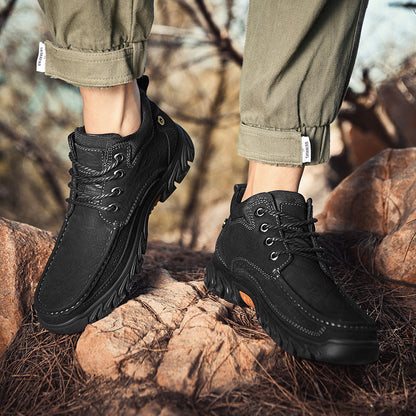 Brave Shoes™ - Men's Leather Boots Leather Casual Men's Shoes Short Boots Outdoor Work Boots Suede Snow Boots