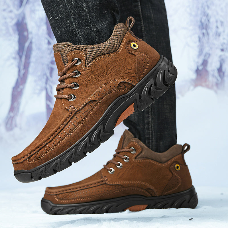 Brave Shoes™ - Men's Leather Boots Leather Casual Men's Shoes Short Boots Outdoor Work Boots Suede Snow Boots